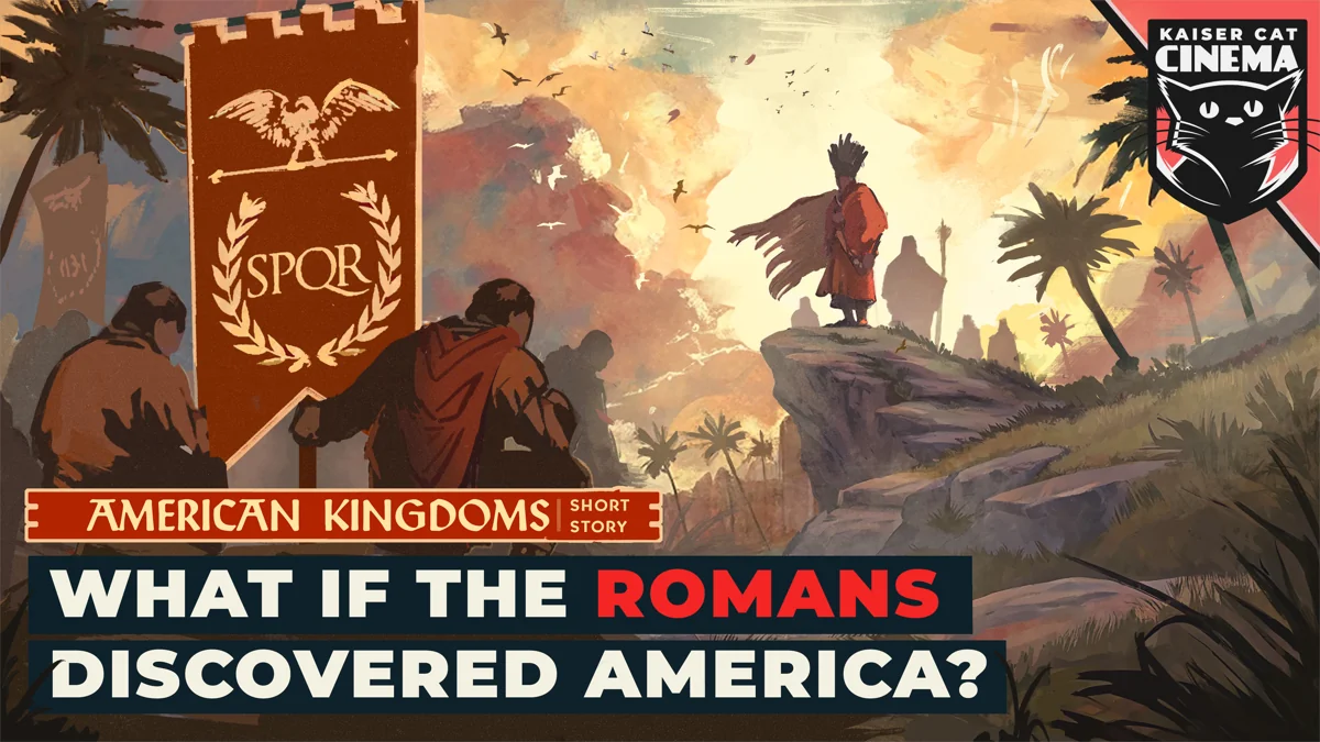 American Kingdoms short story artwork of a Roman expedition, titled What if the Romans discovered America?